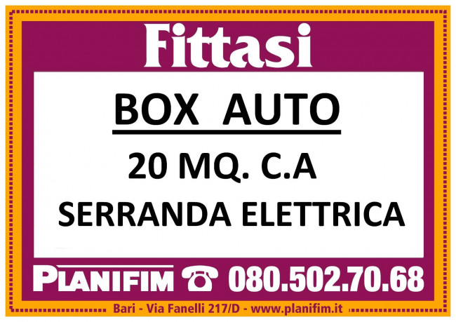 Garage/Box/Posto auto in affitto a Bari (BA)