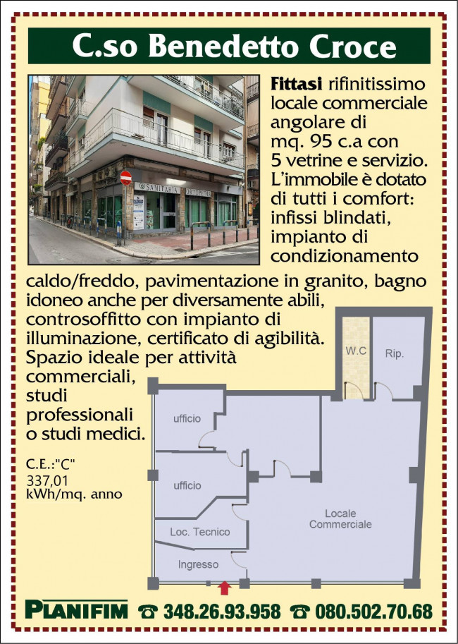 Locale commerciale in affitto a Bari