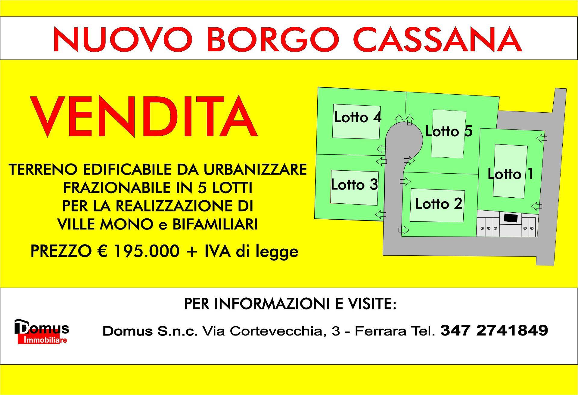 Terreno edificabile in vendita a Cassana, Ferrara (FE)