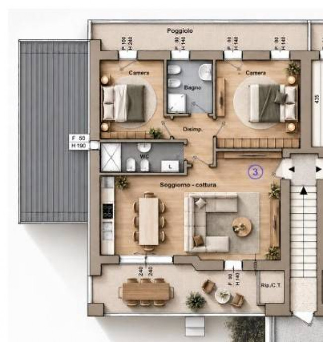 Appartamento 2 camere in vendita a Villorba