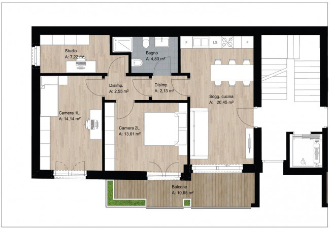 appartamento 3 stanze in vendita a Trento
