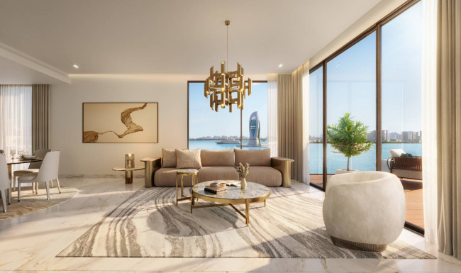 Eleganz und Luxus am Meer: 2-Zimmer-Wohnung entworfen von Elie Saab auf Qetaifan Island North, Doha