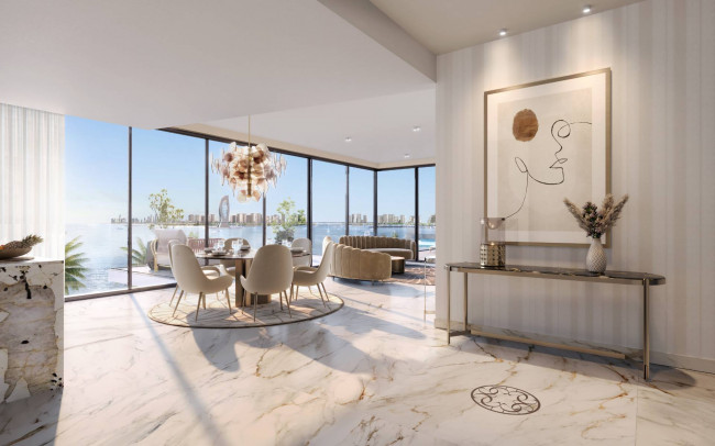 Eleganz und Luxus am Meer: 2-Zimmer-Wohnung entworfen von Elie Saab auf Qetaifan Island North, Doha