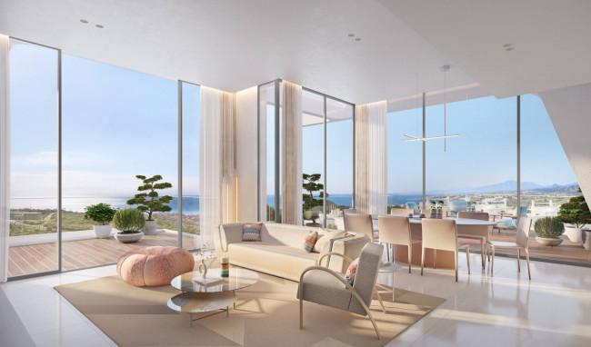 Elegantes Apartment im zweiten Stock mit großem Terrassenbereich und Jacuzzi in einer exklusiven Residenz in Casares