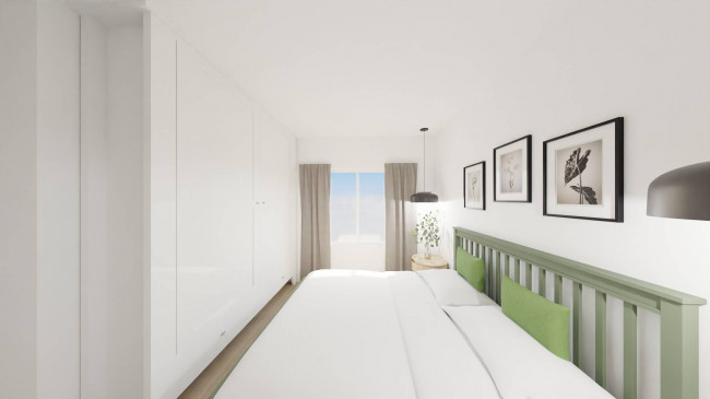 Three-room apartment with large windows and two terraces