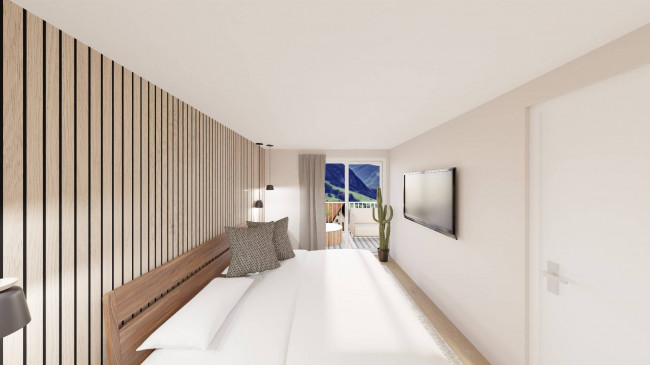 3-Zimmer-Wohnung mit großer Terrasse und Panoramablick auf den Rosengarten, den Latemar und den Schlern