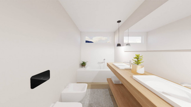 3-Zimmer-Wohnung mit großer Terrasse und Panoramablick auf den Rosengarten, den Latemar und den Schlern