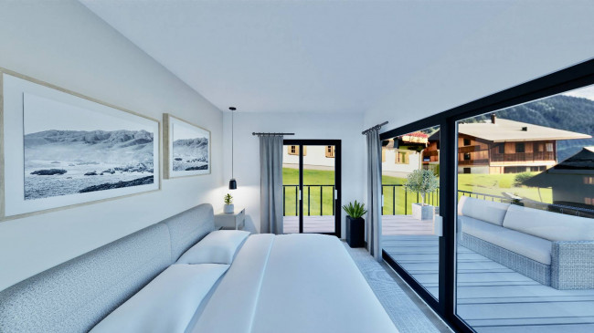 Exklusive 3-Zimmer-Wohnung mit Terrasse und Garten in Welschnofen, Südtirol - Blick auf das Rosengartenmassiv