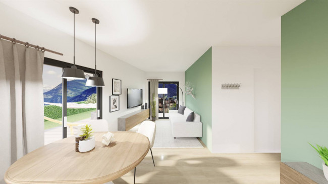 Exklusive 3-Zimmer-Wohnung mit Terrasse und Garten in Welschnofen, Südtirol - Blick auf das Rosengartenmassiv