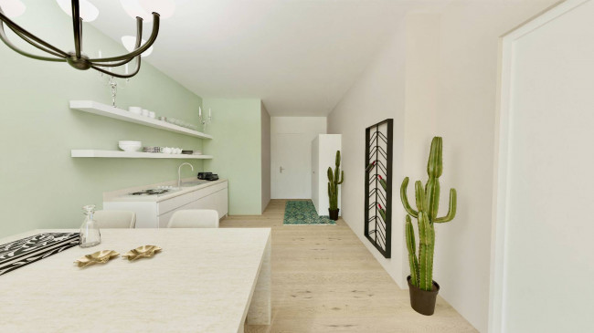 Moderne Dreizimmerwohnung mit Terrasse und großem Garten in Montan