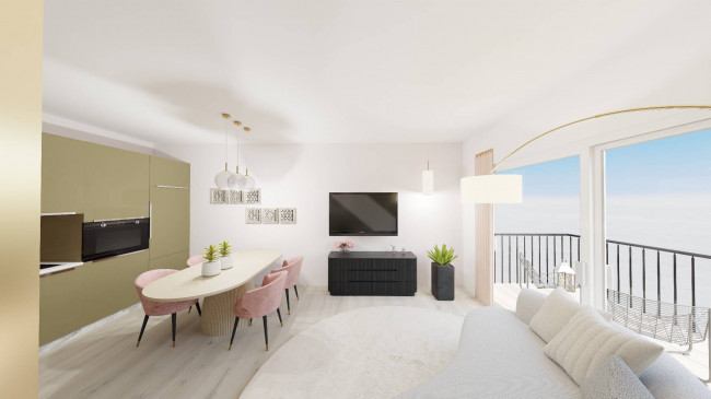 Moderne 3-Zimmer-Attikawohnung mit zwei Terrassen und Dachboden in Montan