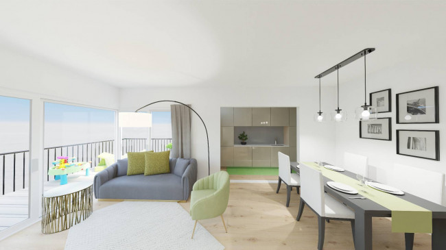 Moderne 3-Zimmer-Attikawohnung mit Terrasse und Dachboden in Montan
