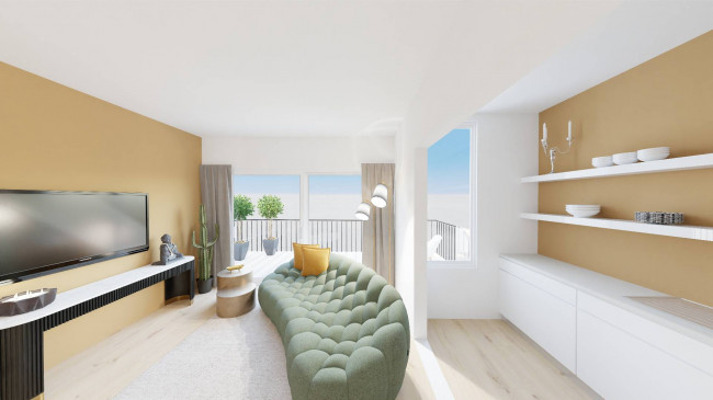 Moderne Dreizimmerwohnung mit zwei Terrassen und privatem Garten in Montan