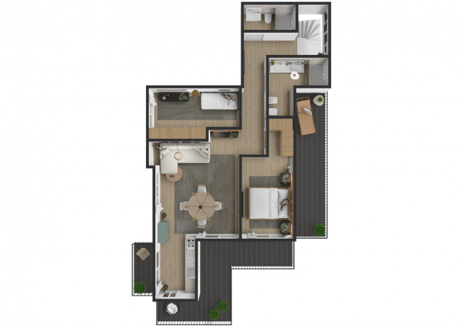 Exklusive 3-Zimmer-Attikawohnung mit Terrasse