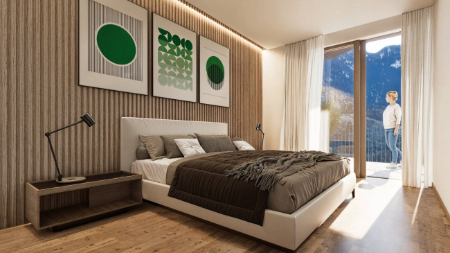 Moderne 3-Zimmer-Attikawohnung mit zwei Terrassen und Dachboden in Montan