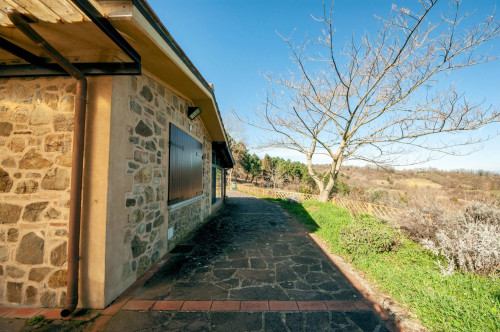 Bel casale ristrutturato in posizione panoramica con ampio terreno in vendita a Chianni