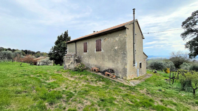 Podere in posizione collinare con ampio terreno e vista panoramica fino al mare in vendita a Roccastrada